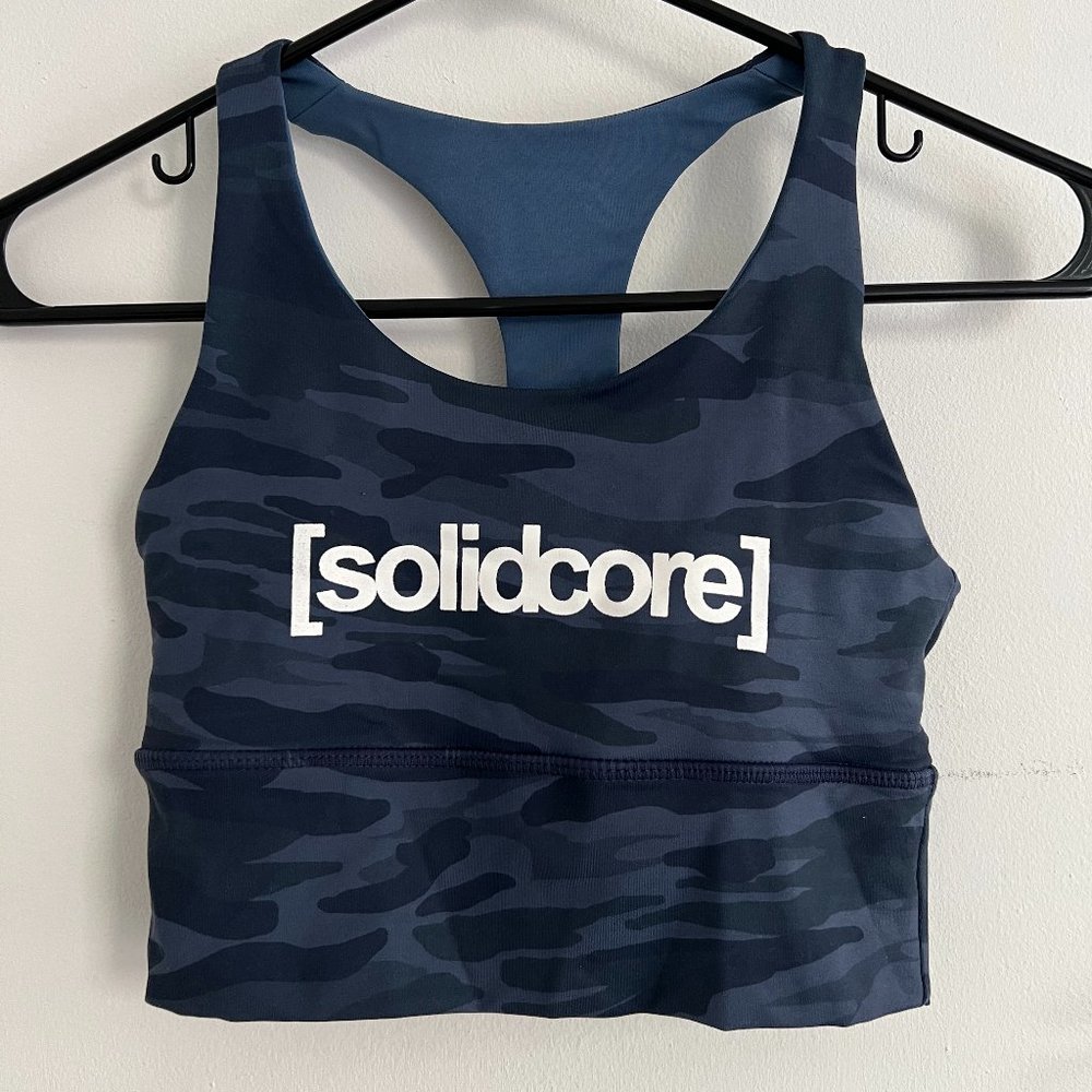 DYI x [solidcore] blue camo sports bra